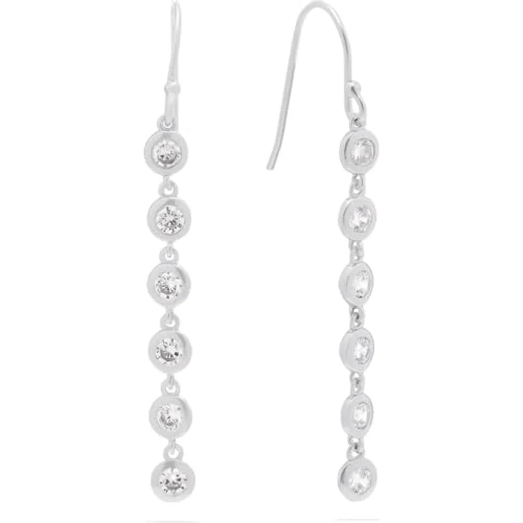 FAVS Damen-Ohrhänger 925er Silber mit 12 Zirkon-Steinen, One Size – Bild 1
