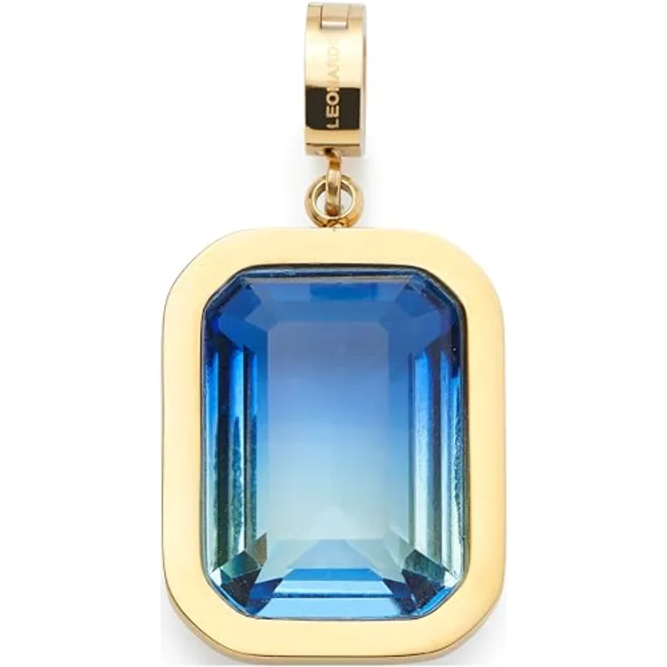 JEWELS BY LEONARDO Anhänger Clip & Mix Priska, Ketten-Anhänger aus goldfarbenem Edelstahl mit facettiertem Baguette Stein, Allergikerfreundlich, 3,4 x 1,7 x 0,8 cm
