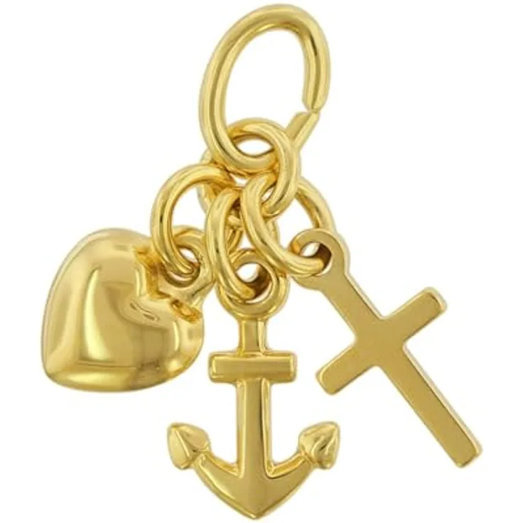 trendor Anhänger Glaube-Liebe-Hoffnung Gold 333/8 Karat, 16 mm, Damen Schmuck