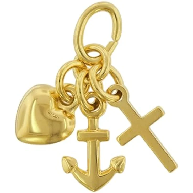 trendor Anhänger Glaube-Liebe-Hoffnung Gold 333/8 Karat, 16 mm, Damen Schmuck – Bild 1