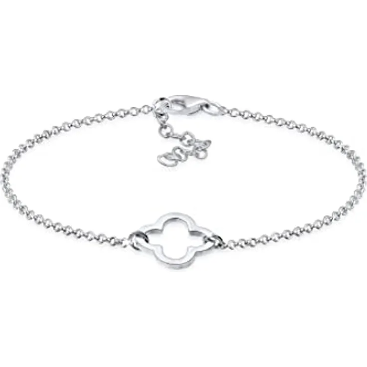 Elli Armband Kleeblatt Glücksbringer, 925 Silber, zierliches Design für Damen
