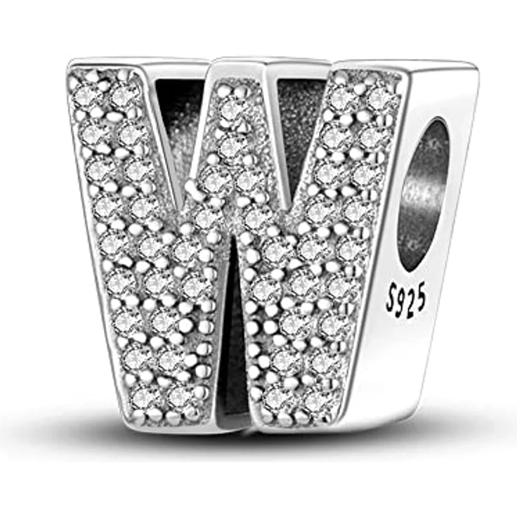 Pandach Damen Charm Anhänger Buchstabe aus 925 Sterling Silber, Kompatibel mit europäischen Armbändern und Halsketten, für Frauen und Mädchen – Bild 1