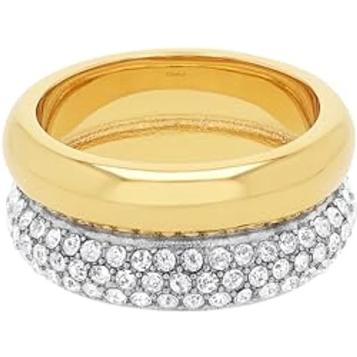 JOOP! Damenring Edelstahl Bicolor mit 123 Zirkonia Steinen, 10 mm breit, in Geschenkbox – Bild 3