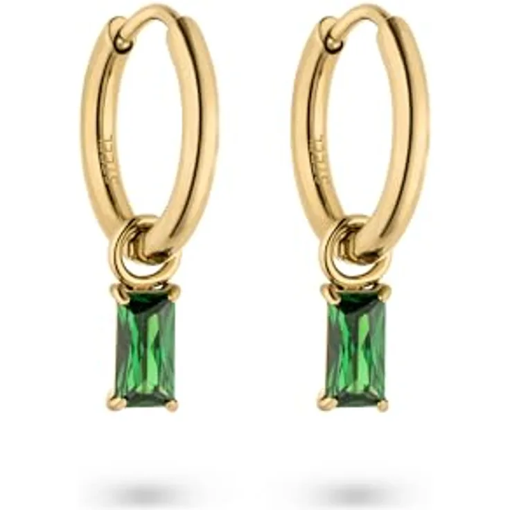 s.Oliver Creolen Ohrringe aus poliertem Edelstahl, gold, 21,5 mm, wasserfest & hautfreundlich