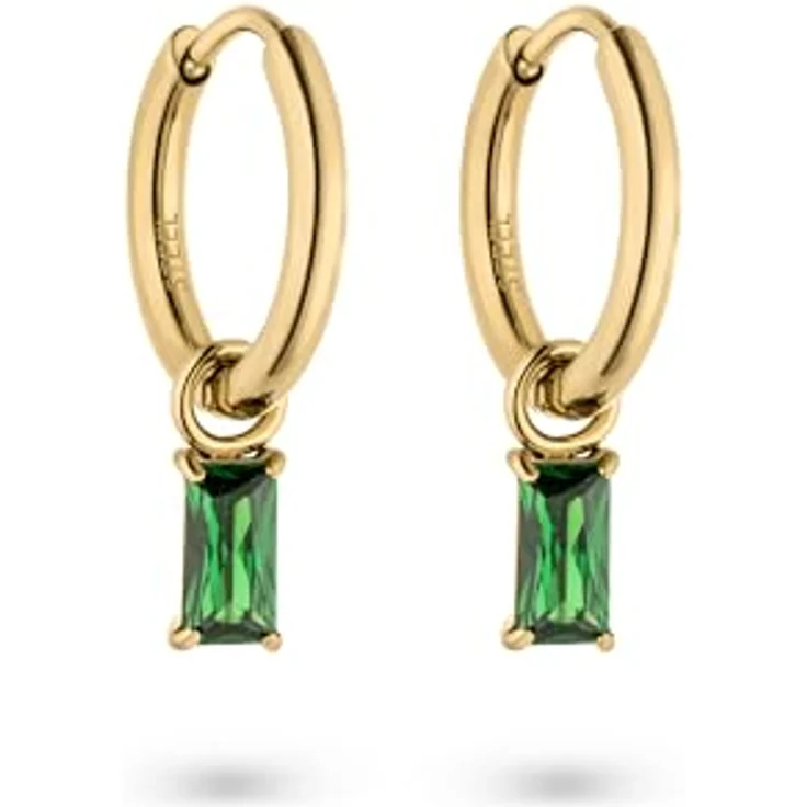 s.Oliver Creolen Ohrringe aus poliertem Edelstahl, gold, 21,5 mm, wasserfest & hautfreundlich – Bild 1