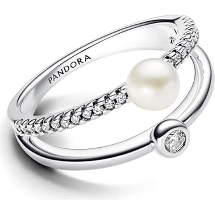 Pandora Creolen Pandora Signature 263150C01, goldene Ohrringe mit Zirkonia-Besatz in strahlendem Weiß – Bild 2