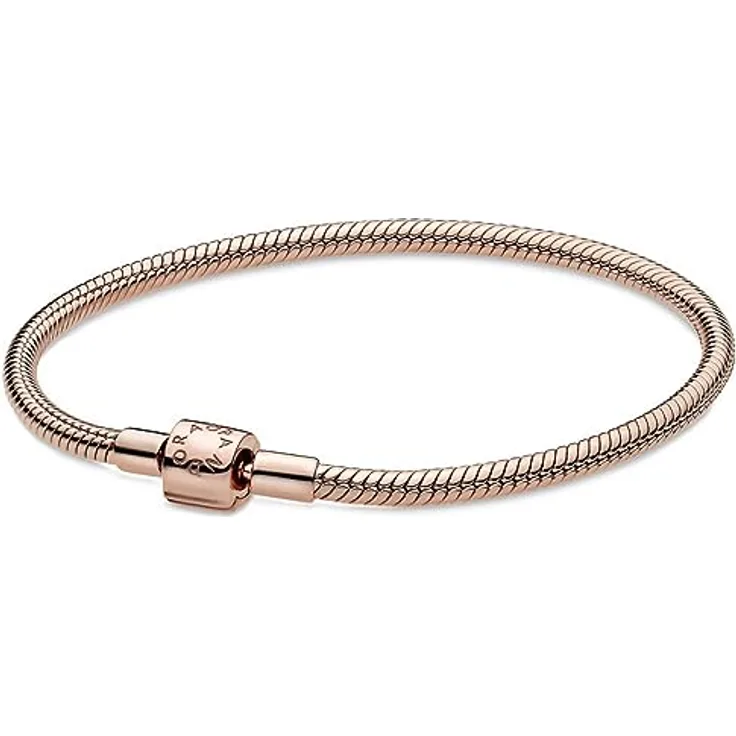 PANDORA ROSE Moments Schlangen-Gliederarmband, rosévergoldet mit Zylinder-Verschluss, handveredelt, 588781C00