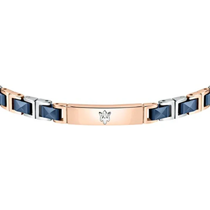 Maserati Jewels Herrenarmband, 22 cm, Edelstahl und Keramik mit PVD-Beschichtung, in Maserati-Blau, Clipverschluss, JM420ATI05 – Bild 2