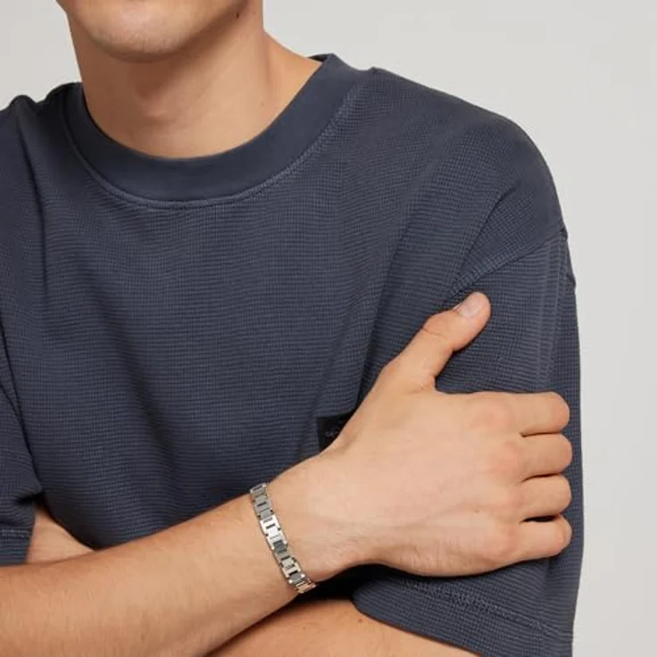 Calvin Klein Gliederarmband Herren NETWORK, Edelstahl, verstellbar, CK Logo, 19 cm Innenumfang – Bild 4
