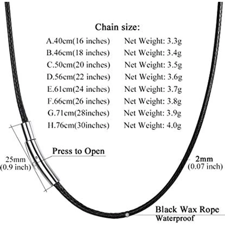 Richsteel Lederkette Herren Choker Halskette 2/3mm Schwarz/Braun mit Drehverschluss, 40-76 cm, personalisierbar – Bild 5