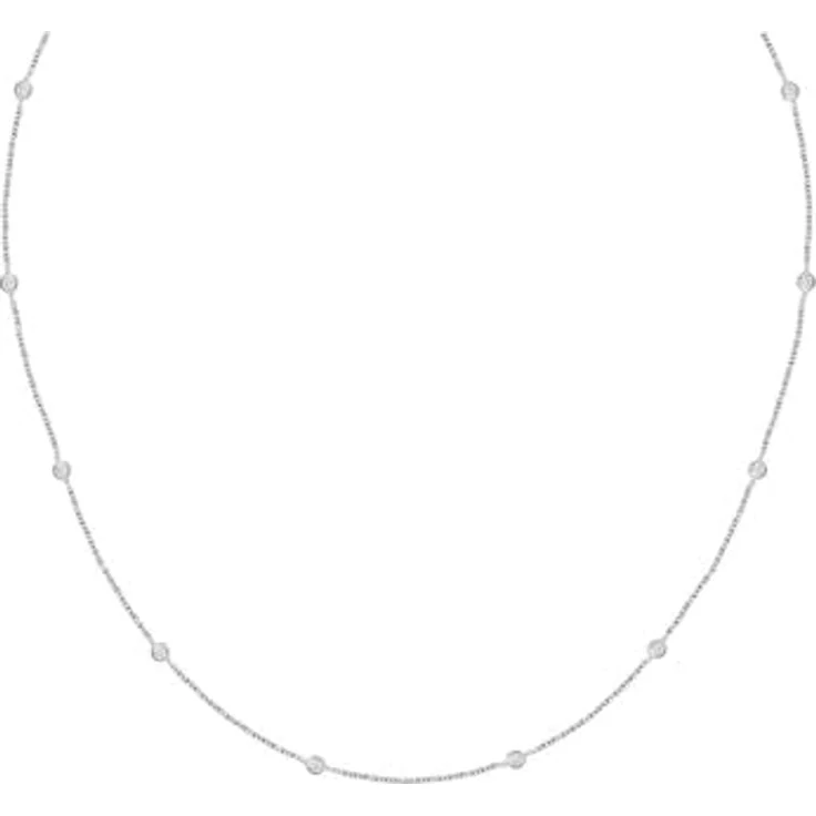 CHRIST Damen-Halskette 925er Silber, recycelter Zirkonia, One Size, Silber 32029673 – Bild 1