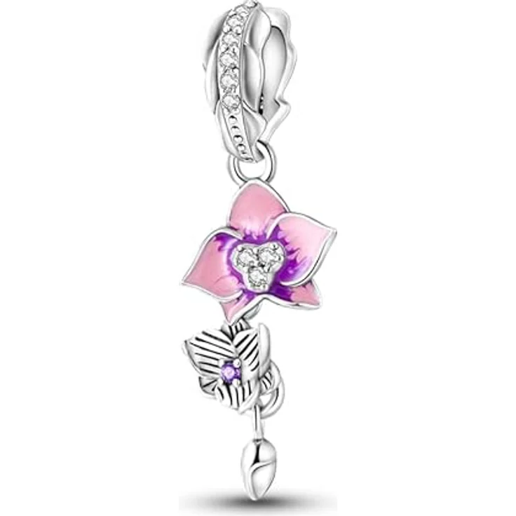 TINSLO Charm Anhänger 925 Sterling Silber, kompatibel mit Pandora Armbändern und Halsketten, Zirkonia-Steine, Geschenk für Frauen und Mädchen – Bild 1