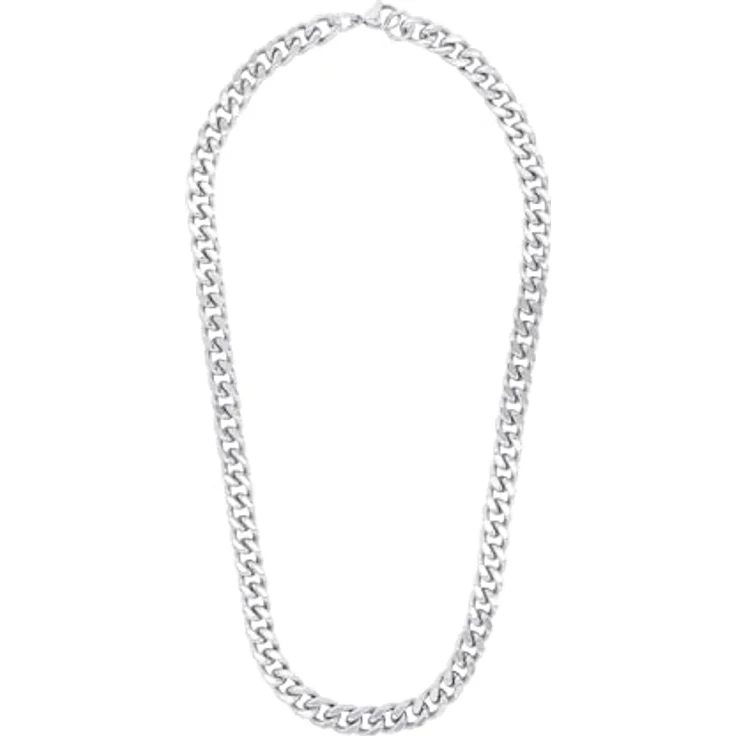 Amor Edelstahl Herren Halskette, 50 cm, Silber mit Karabinerverschluss, 8 mm Breite, Geschenkbox включена, 2040437 – Bild 3