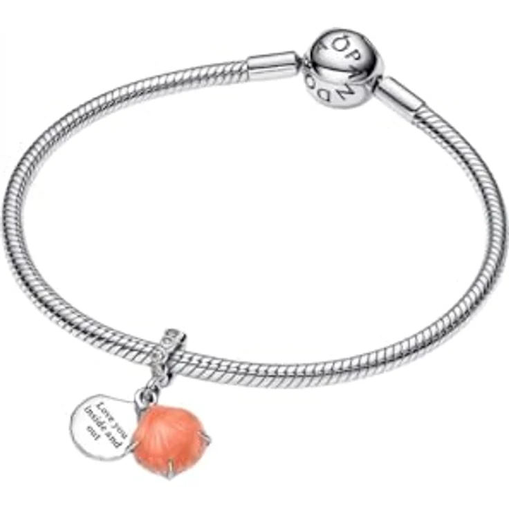 PANDORA Moments Korallenrote Muschel Doppelter Charm-Anhänger aus Sterling Silber, Kompatibel mit ME und Moments Kollektion, 793821C01 – Bild 4