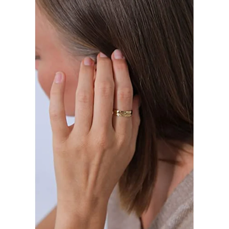 Elli Ring Damen Set Basic Look Gehämmert, kombinierbar, 925 Sterling Silber, handgefertigt – Bild 5