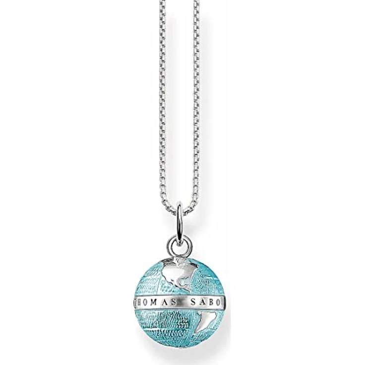 THOMAS SABO Damen-Kette 925er Silber, blauer Kettenanhänger, One Size, Trendy – Bild 1