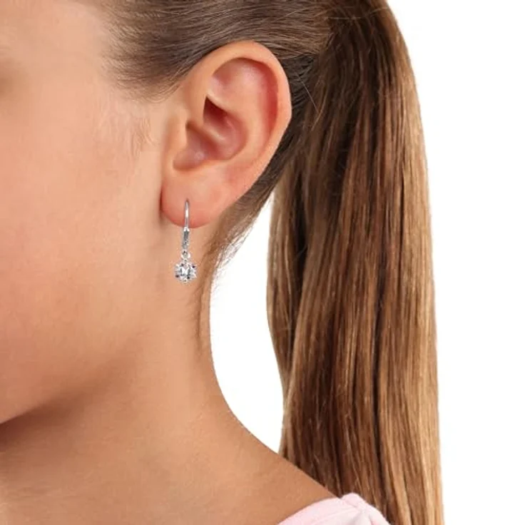 Prinzessin Lillifee Kinder-Ohrhänger 925 Silber Schmetterlinge mit Zirkonia, lila rosa – Bild 4
