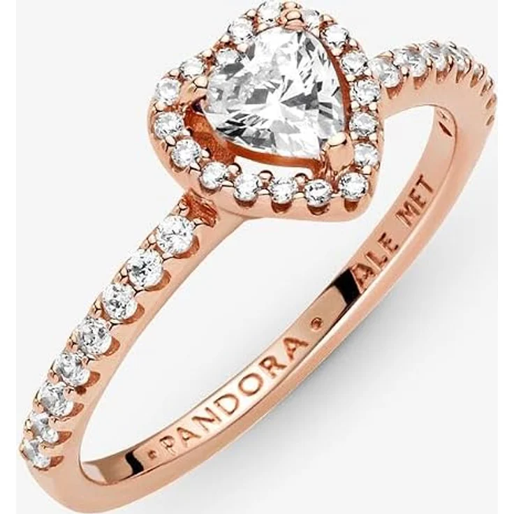 Pandora 188421C02 Damen-Ring Funkelndes Herz Weiß, roségold plattiert mit Zirkonia, Breite Ringkopf 8 mm, Größe 56/17,8 – Bild 2