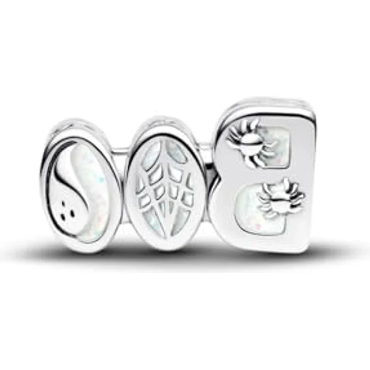 PANDORA Moments BOO Glow-in-the-dark Charm, Sterling Silber mit Zirkonia, Halloween Schmuck, kompatibel mit Moments, 794060C01 – Bild 3