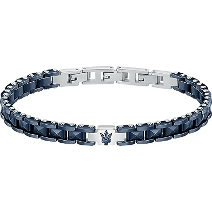 Maserati Ceramic Herren Armband aus Stahl und Keramik, IP blau, 21,5 cm mit Clip-Verschluss - JM422ATZ14 – Bild 1