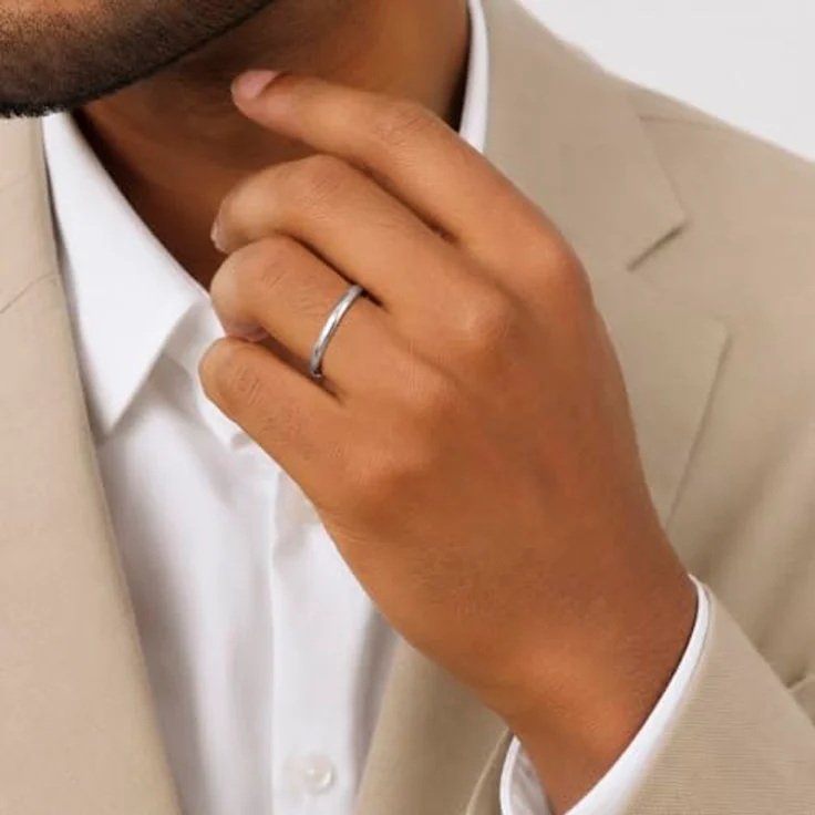 Amberta Hochzeitsringe 925 Sterling Silber, Eheringe für Damen und Herren mit Gelbgold- oder Roségold-Beschichtung, 2 mm Ringgröße 58.9 – Bild 4