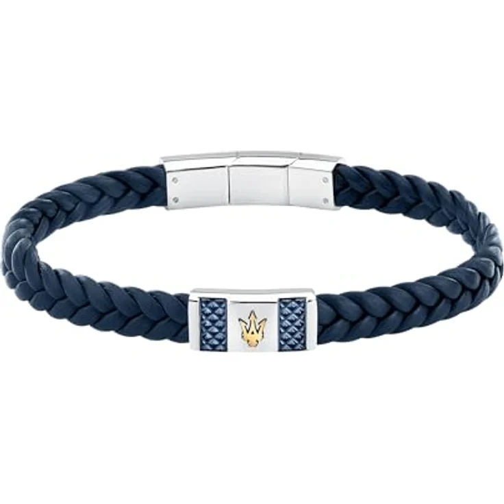 Maserati Herrenarmband JM4249IK03, aus Stahl und Naturleder, RECYCLED LEATHER-Kollektion, 19 + 1 cm, mit 2-jähriger Garantie – Bild 1