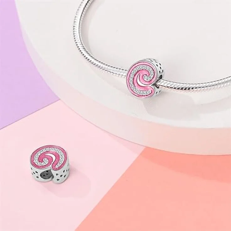 Pandach Charm Anhänger Buchstabe C, 925 Sterling Silber mit Zirkonia, kompatibel für Armbänder und Halsketten, ideal als Geschenk für Frauen und Mädchen – Bild 2