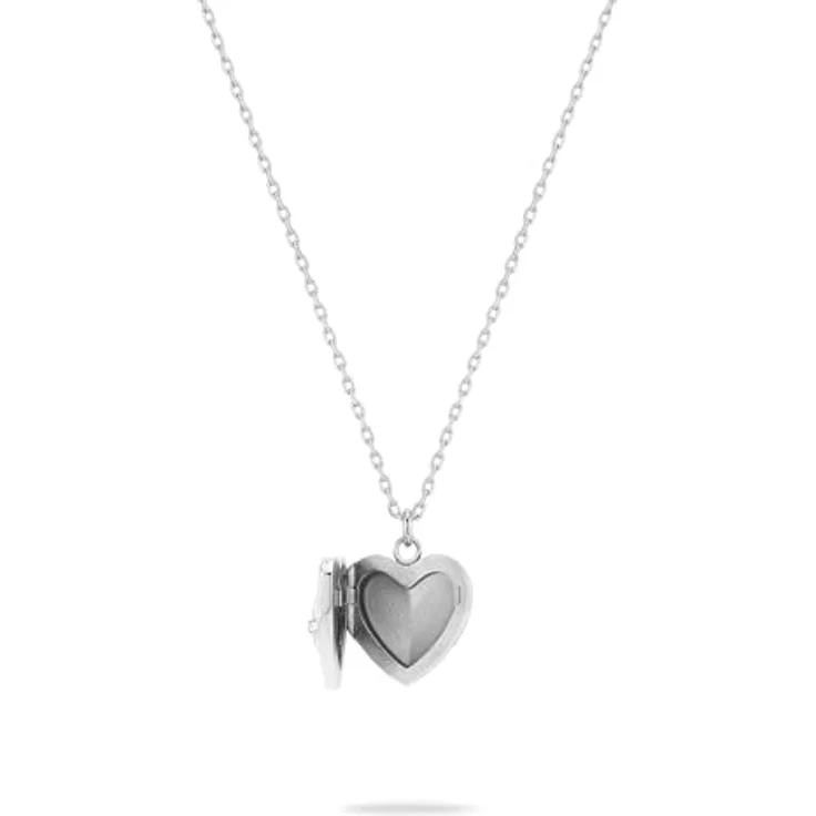 Tamaris Damen-Halskette, Edelstahl Halsschmuck mit Herz-Amulett, wasserfest, kleines Herz Silber, 45 cm – Bild 3