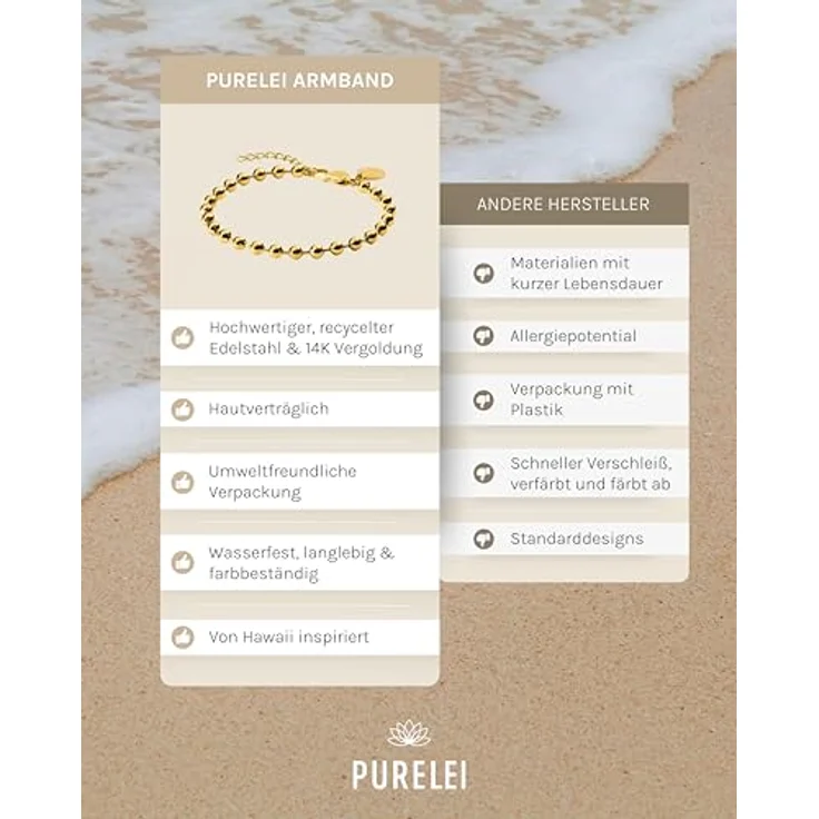 Purelei Armband Bubble, Armschmuck aus Edelstahl, 14K vergoldet, glänzende Kugeln – Bild 4