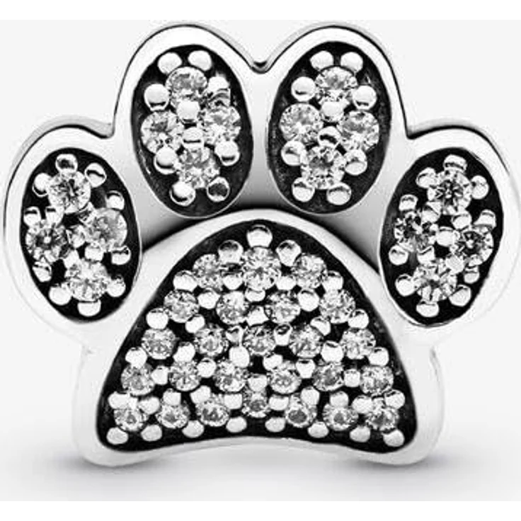 PANDORA Charm - Pfote, 791714CZ aus 925er Silber, hochglanzpoliert und geschwärzt – Bild 3