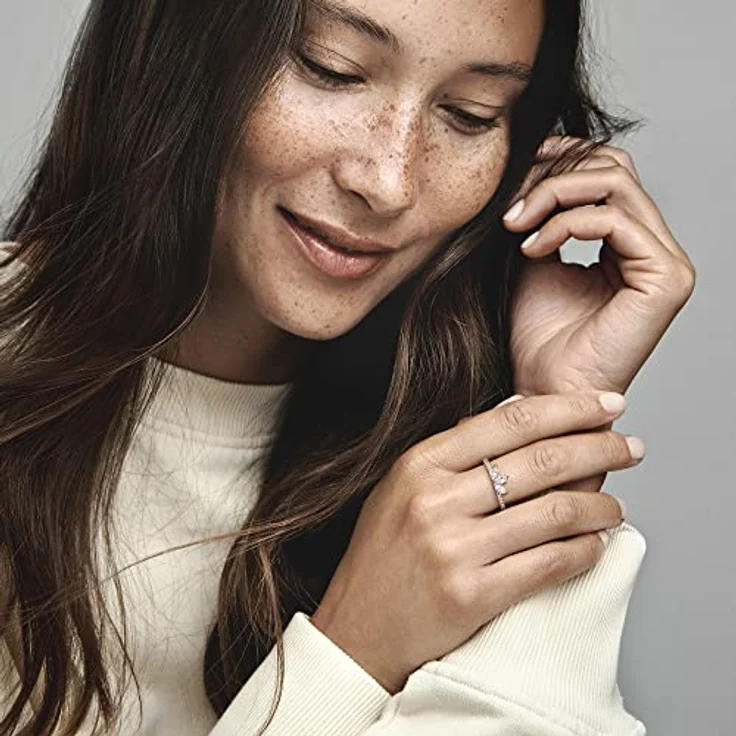 PANDORA Timeless Funkelndes Herbarium Cluster Ring, 14 Karat rosévergoldet mit Cubic Zirkonia, Größe 52, Blütenblattform – Bild 4