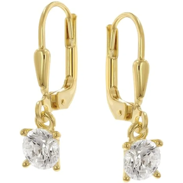 GLIZZ Damen-Ohrringe GL8795, 333 Gold Ohrhänger mit Zirkonias, 20 mm Länge, Geschenkidee in edler Verpackung