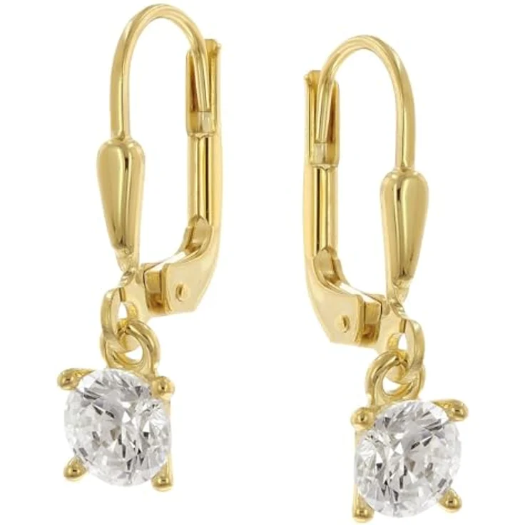 GLIZZ Damen-Ohrringe GL8795, 333 Gold Ohrhänger mit Zirkonias, 20 mm Länge, Geschenkidee in edler Verpackung – Bild 1