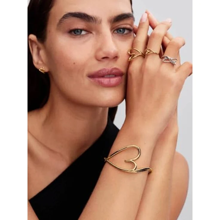 PANDORA Damenring Herz Klein, goldfarben, Ringgröße 50/15,9, Motiv Liebe – Bild 4