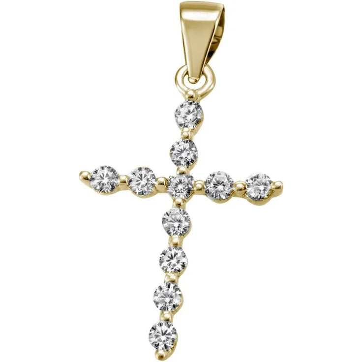 Firetti Kettenanhänger Kreuz, Silber 925 mit Zirkonia (synth)
