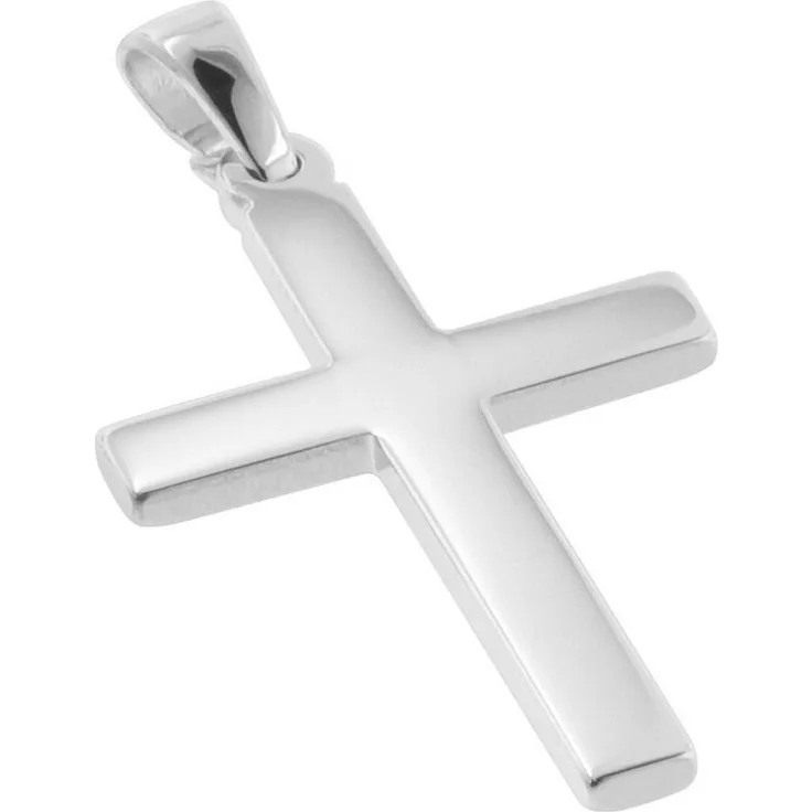 trendor Kreuzanhänger 21215, Herren-Anhänger aus rhodiniertem 925 Silber, 27 x 16 mm, Made in Germany