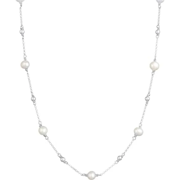 Elli Halskette Damen Kugeln Filigran mit Süßwasserzuchtperlen, 925 Sterling Silber, 50cm – Bild 2