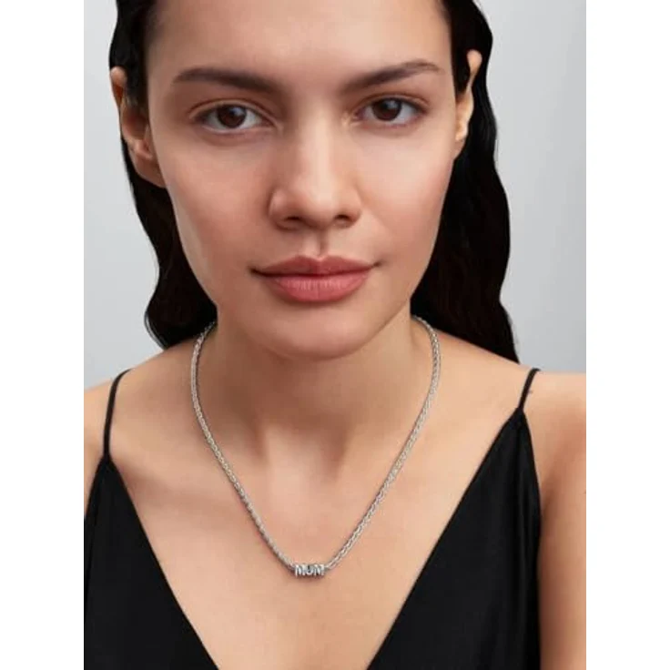 PANDORA Charm Mum wendbarer Schriftzug, 925 Sterling Silber mit Cubic Zirkonia, Buchstaben Anhänger für Mutter, kompatibel mit Moments, 794455C01 – Bild 4