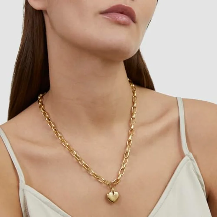 s.Oliver Necklace, elegante Gliederkette aus poliertem Edelstahl, IP Gold, 55 cm, wasserfest & hautfreundlich – Bild 2