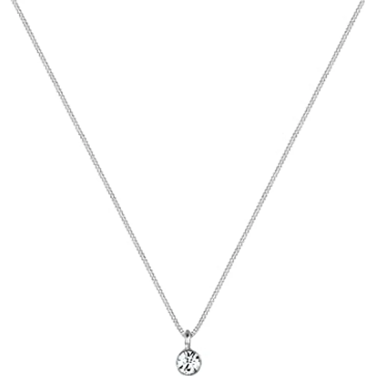 Elli Halskette Damen Basic Solitär mit Kristall, 925 Sterling Silber, Handgefertigt, Anlaufgeschützt – Bild 2