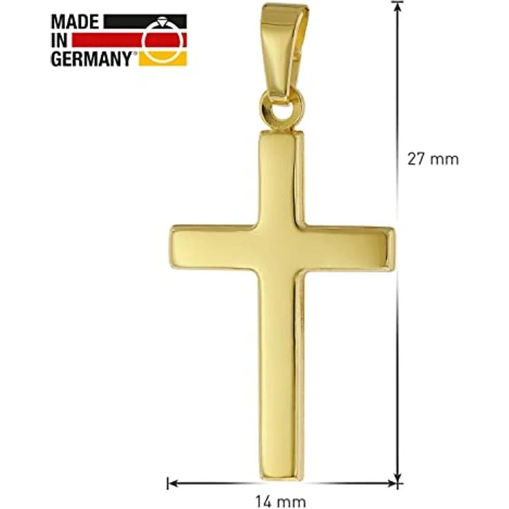 trendor Kreuz für Damen und Herren, Gold 585 mit vergoldeter Silberkette, 40 cm, elegantes Schmuckstück in zeitlosem Design – Bild 5