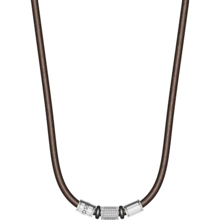 Fossil Machine Herren Braune Halskette, Leder mit Karabinerverschluss, 508 mm Länge – Bild 4