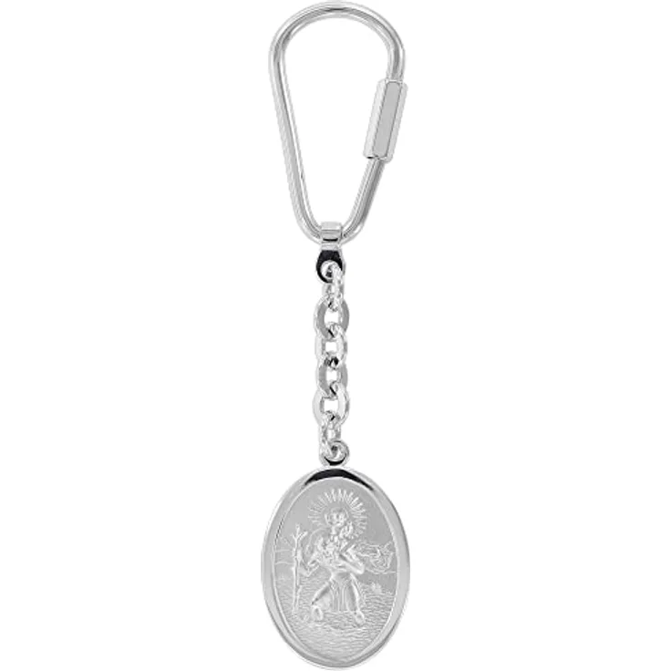 trendor Runder Anhänger Christophorus, Kettenanhänger aus Sterlingsilber 925, rhodiniert, 30 x 22 x 18 mm, Made in Germany