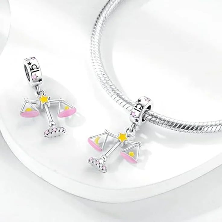 Pandach Damen Charm Anhänger Sternzeichen, 925 Sterling Silber Charms Beads für Pandora Armband, kompatibel mit europäischen Armbändern und Halsketten, 12 Sternbilder – Bild 2