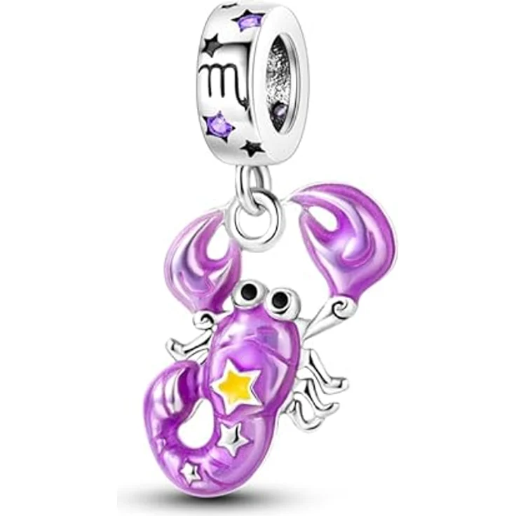Pandach Damen Charm Anhänger Sternzeichen, 925 Sterling Silber mit Zirkonia, 12 Sternbilder Charms Beads, kompatibel mit Pandora Armband und Halskette – Bild 1