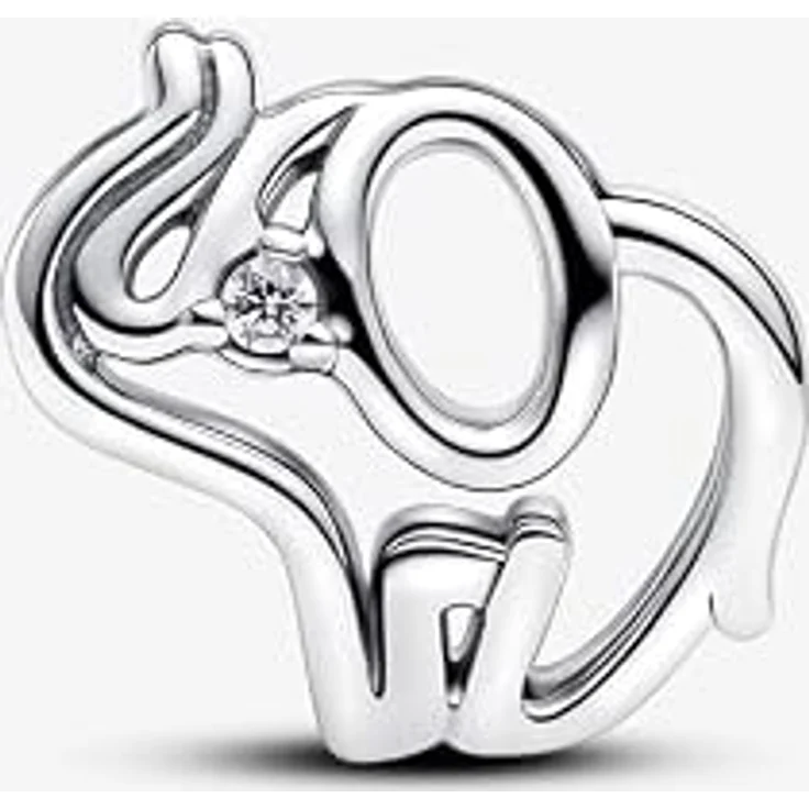 Pandora 793345C01, Silber-Charm Elefant aus 925 Sterlingsilber mit weißen Zirkonias, Größe 9 x 11 mm – Bild 7
