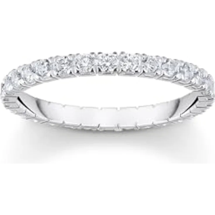 THOMAS SABO Ring TR2467-051-14-54, zartes Design aus recyceltem 925 Sterling Silber mit weißen Zirkonia, Größe 54