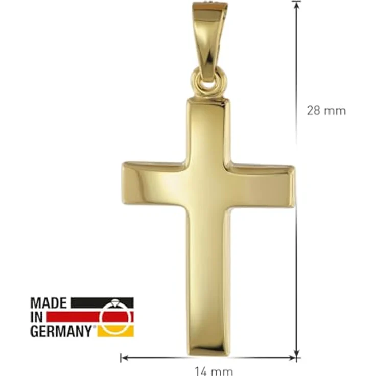 trendor Kreuz Anhänger aus 585 Gelbgold, 21 mm, zeitloser Schmuck für Damen und Herren – Bild 4