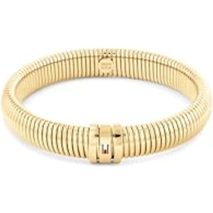 Tommy Hilfiger Jewelry Dehnbarer Armreif für Damen aus Edelstahl, Silber, Golden, Roségold oder Bicolor – Zeitgenössischer Stil, elastisches Design mit emaillierter Flagge – Bild 1