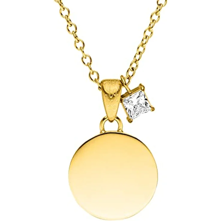 Purelei Poetic Kette (Gold), Edelstahl-Halskette mit rundem Anhänger und Zirkonia, wasserfest, verstellbar 50-55 cm, Geschenk für Frauen – Bild 2